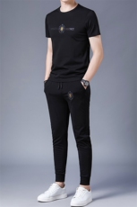 ZL-A-1夏季男式短袖长裤透气两件套运动休闲圆领修身t恤套装P100，男装休闲套装，电商B360