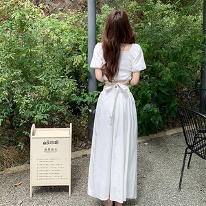 白色时尚甜美压褶设计上衣套装裙女2025夏季新款优雅半身裙两件套图片