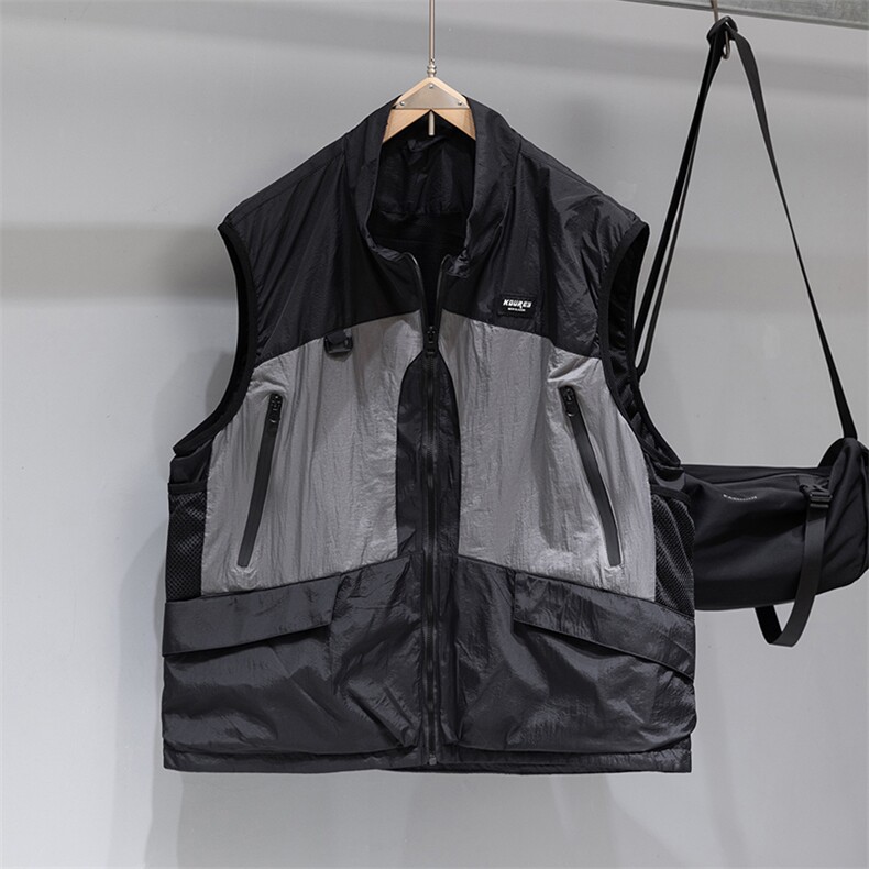 现货夏日美式工装马夹口袋装饰户外马甲，男装背心/马甲，电商A105