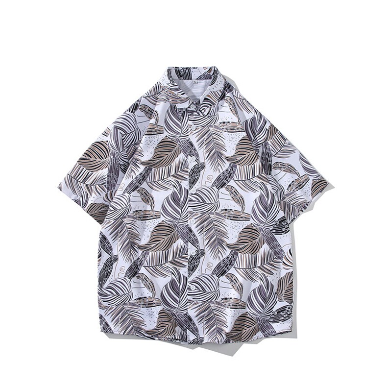精品花衬衫男短袖夏季痞帅休闲上衣服外套翻领大码衬衣A012/P35,男装衬衫,电商A012