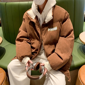 美式灯芯绒棉袄男冬季加厚棉服复古宽松立领棉衣外套 W7982-P78图片