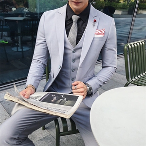 秋冬新品绅士西服套装三件套男士小西装外套A470-TZ97图片