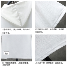 LD54062-P45连帽短袖t恤男大码胖子带帽五分袖中袖展架，男装T恤，电商A040A