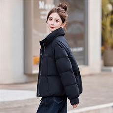 现货！2025年冬季无帽立领白鸭绒羽绒服保暖加厚，女装羽绒服，沐七七