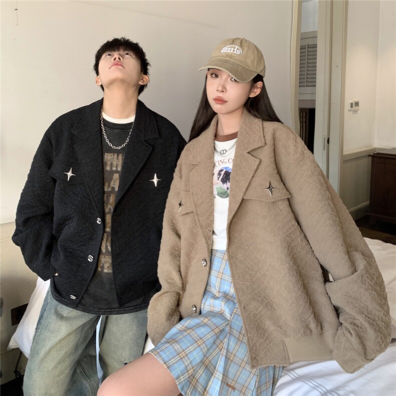 港风美式夹克男潮牌夹克男女情侣大码M-5XL外套男JK8748P95控128,男装夹克,星座227-7