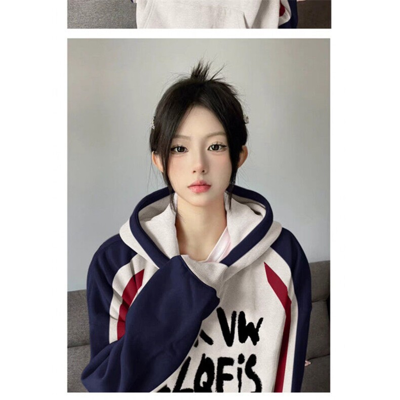 网络图现货秋季重磅美式宽松接拼连帽卫衣RFB1260-P65,男装卫衣,星座1005-4