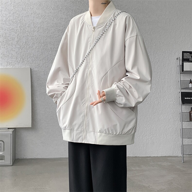 M-8XL棒球服男款春秋特大码加肥加大男装飞行员夹克外套JK001P65,男装夹克,电商B312