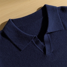 秋冬季新款舒适时尚百搭男士海鸥领短袖羊绒衫男装，男装羊绒套衫，麦纱纱羊绒