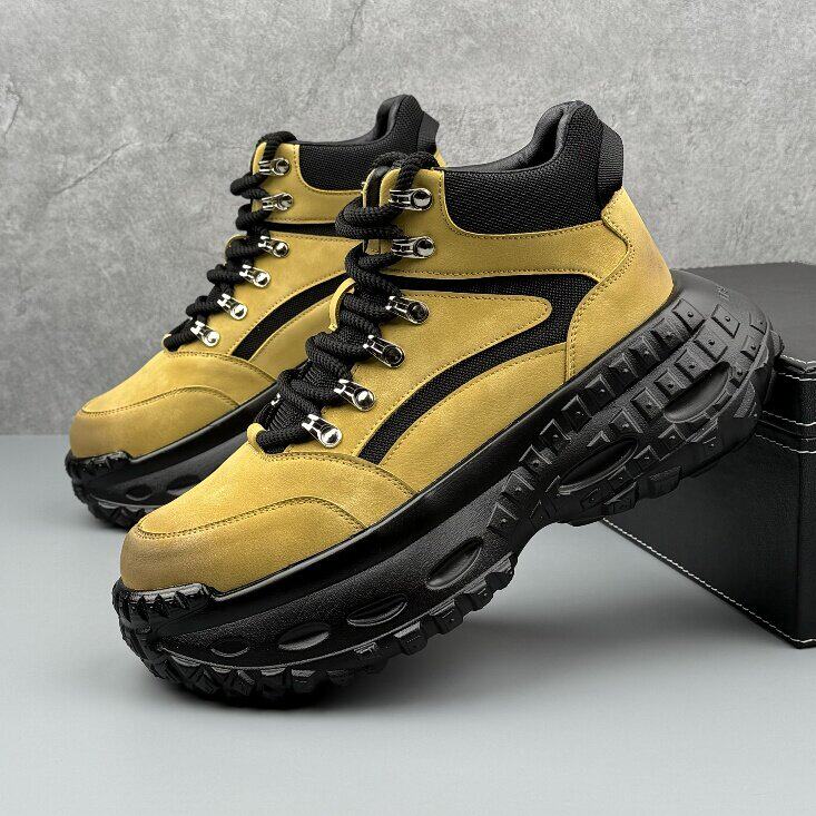 X4731-275高帮男鞋秋冬新款轮胎底增高休闲鞋男潮厚底老爹鞋，男鞋靴子，星座1407-3