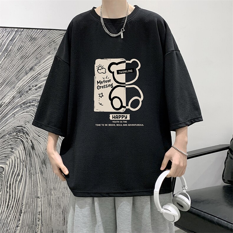 冰丝七分袖t恤男大码五分袖男短袖男中袖Q11352-P30,男装T恤,电商A040
