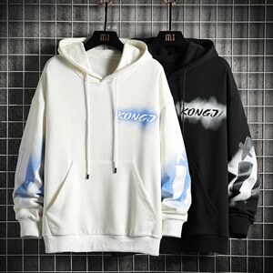 7XL-M挂拍2023春季新款白色连帽卫衣外套男休闲长袖加肥加大码,男装卫衣,钱塘717(原712)