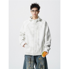 可二开脏脏灰扎染罗纹拼接运动修身大码M-5XL夹克JK78077P75控108，男装夹克，星座227-7