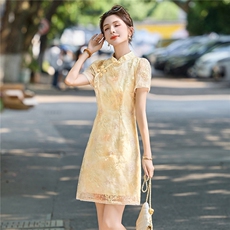 新中式国风连衣裙女2025夏新款高端轻奢精致刺绣气质显瘦旗袍裙，女装连衣裙，艾仟回(原伊仟回)