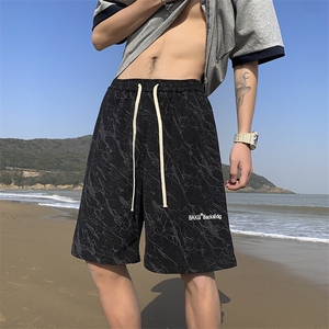 2025春夏新款字母绣花灯芯绒短裤宽松 M~4XL XZ604-DK502-P35控48图片