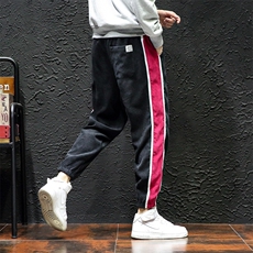 20秋装新款日系黑墙大码潮流韩版灯芯绒拼接九分小脚裤潮K813-P45，男装休闲裤，电商A009A（原A058A）