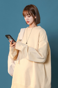 中性风 新款冬季宽松字母印花潮流毛衣M800特批P35加绒45控58图片