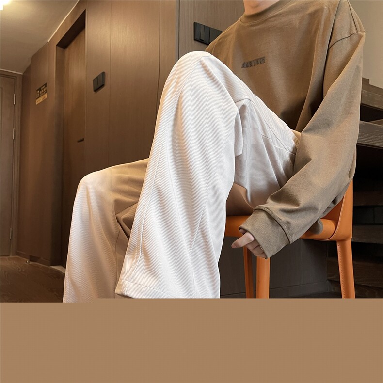 斜纹美棉vibe美式垂坠感拖地百搭休闲卫裤男-A061-LX70038-特P36图片