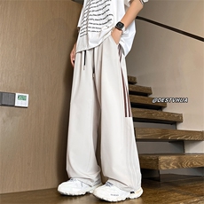 秋季衔接款美式运动撞色织带宽松休闲裤M-5XL-KZ8601-特P30，男装休闲裤，星座417-1（原电商B245）