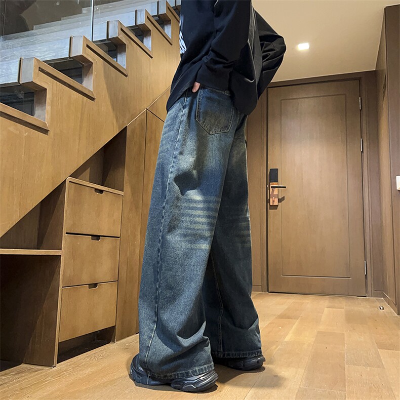 美式街头水洗做旧时尚牛仔裤男欧美高街vibe风长裤子N05519-P45,男装牛仔裤,星座308B-1