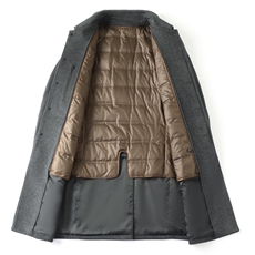 HYD8832秋冬2026年男士新款双面呢脱卸羽绒大衣羊毛外套呢子外套，男装毛呢大衣，电商B360