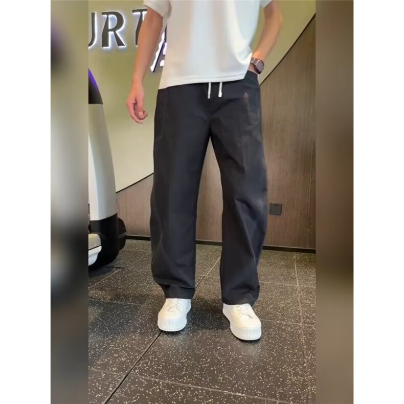 薄款速干直筒裤男款潮牌宽松阔腿裤痞帅男裤2025新款夏季休闲裤子,男装休闲裤,电商B212（原钱塘6029）
