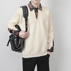 【直播】8678-P582025年秋季毛衣假两件POLO领男长袖针织衫，男装Polo衫，电商A113