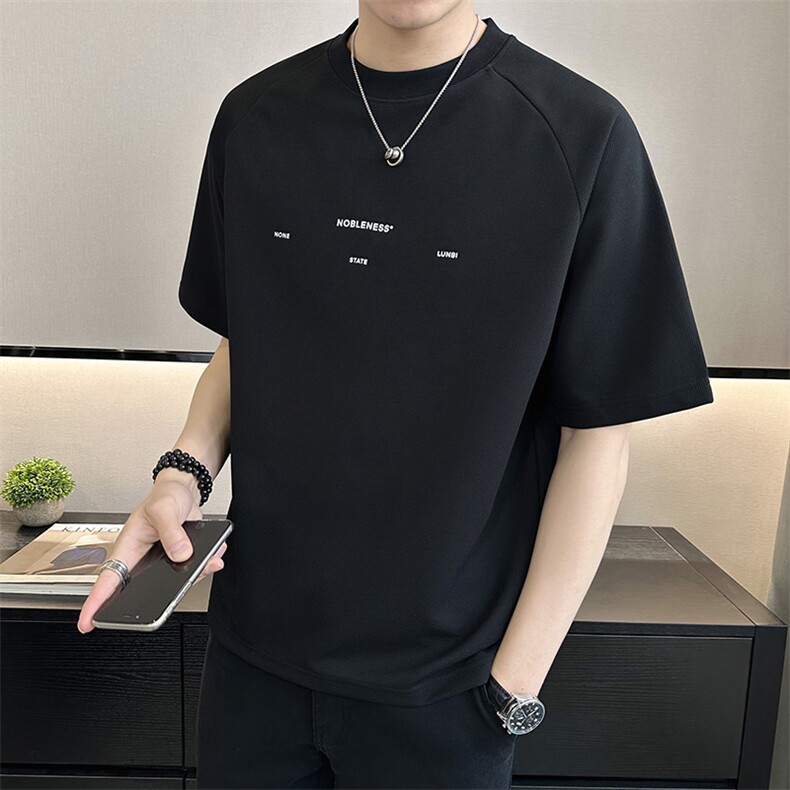 店主风~2025夏季冰丝华夫格短袖T恤T2003/P40，男装T恤，电商B331