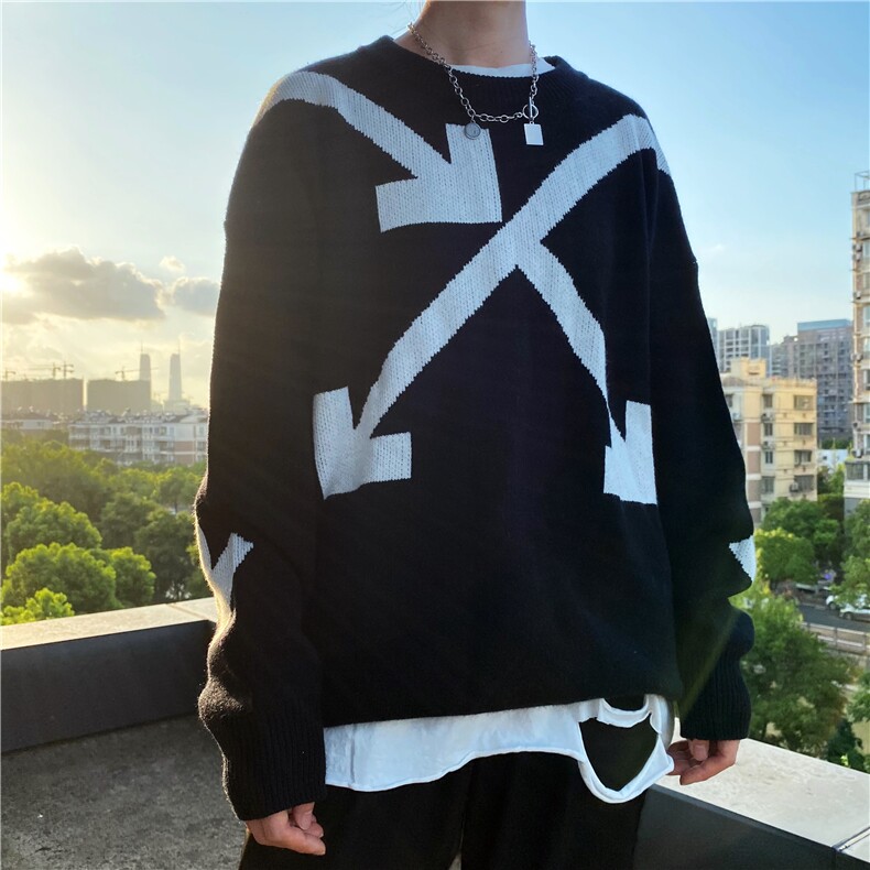 秋冬套头毛衣男宽松潮流打底针织衫港风ins休闲百搭印花特P50，男装T恤，星座203-1