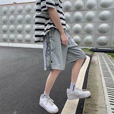 高街腰果花短裤男夏季ins潮流直筒宽松五分裤排扣运动裤dk216-p30，男装牛仔裤，星座1008-2