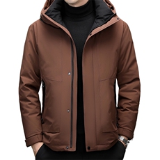 冬季白鸭绒羽绒服户外男短款加厚面包服连帽保暖高级外套男士潮服，男装羽绒服，钱塘6003（原4033）