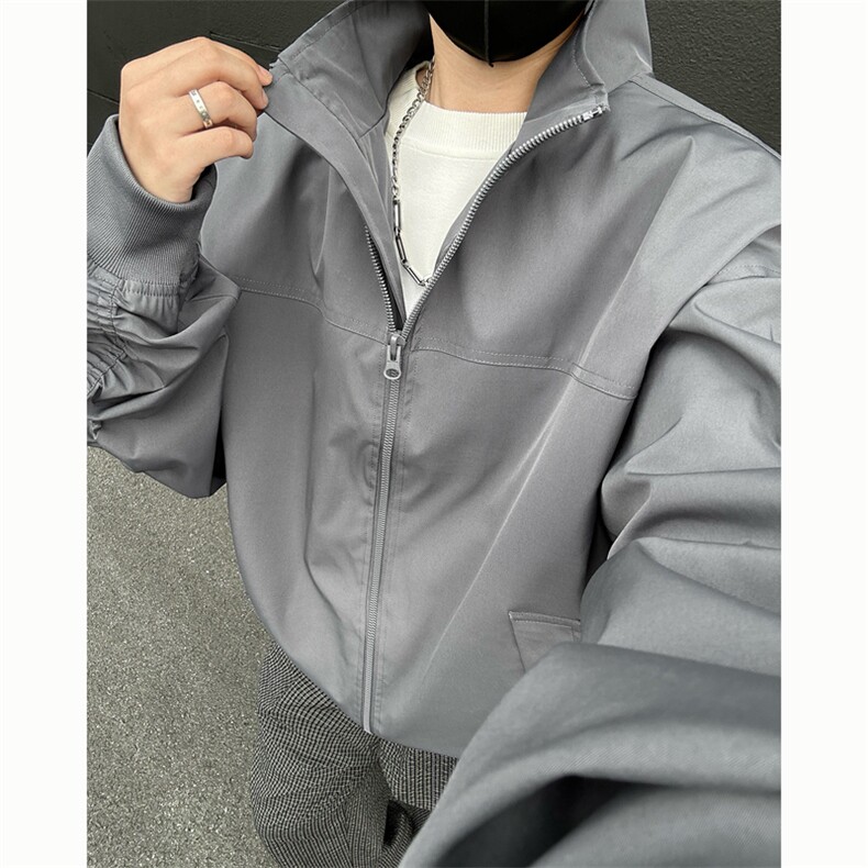 抖音直播飞行立领休闲纯色复古百搭外套美式教练夹克26188-39图片