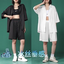 中性运动短袖t恤套装休闲短裤两件套  TZ001-特批55 控价：（88）图片