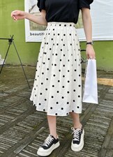 夏装波点半裙，女装半身裙，坚持到底