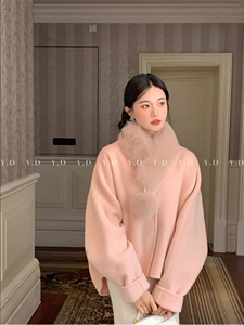 小斗篷双面羊绒大衣女2025秋冬小个子毛呢图片