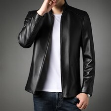 X2023秋冬新款海宁皮衣男士绵羊皮夹克立领P610，男装皮衣，电商B360