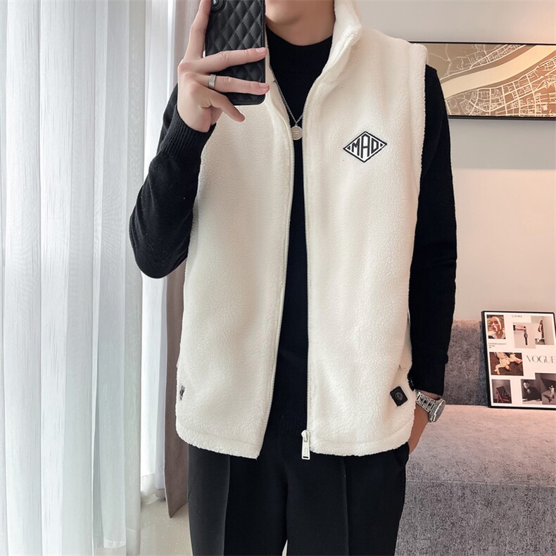 2024冬季加厚羊羔毛立领棉马甲背心外套男M505-p110控165,男装背心/马甲,电商D303