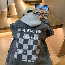 2025春秋季新款棋盘格牛仔外套潮水洗工装夹克JK1058-P88118，男装夹克，星座1103-3