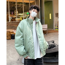 廓形宽松短款飞行员棉服夹棉冬季保暖夹克立领情侣外套M9087-P116，男装夹克，星座1109-3