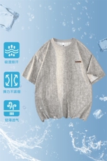 2025白底印花废土风宽松肌理纹提花重磅扎染短袖T恤TC3199-01-P25，男装T恤，星座717