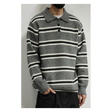 长袖条纹T恤宽松潮流复古打底polo衫MYB235，男装T恤，星座516A