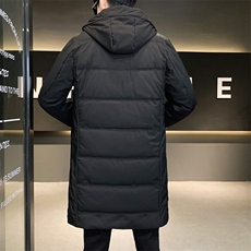 羽绒服男中长款男式90绒过膝压花加长带帽店主风YRF202-P265，男装羽绒服，星座1207-1