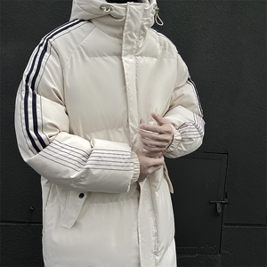 CC883-P118 秋冬加厚中长款棉衣防风防水宽松落肩连帽棉服纯色图片