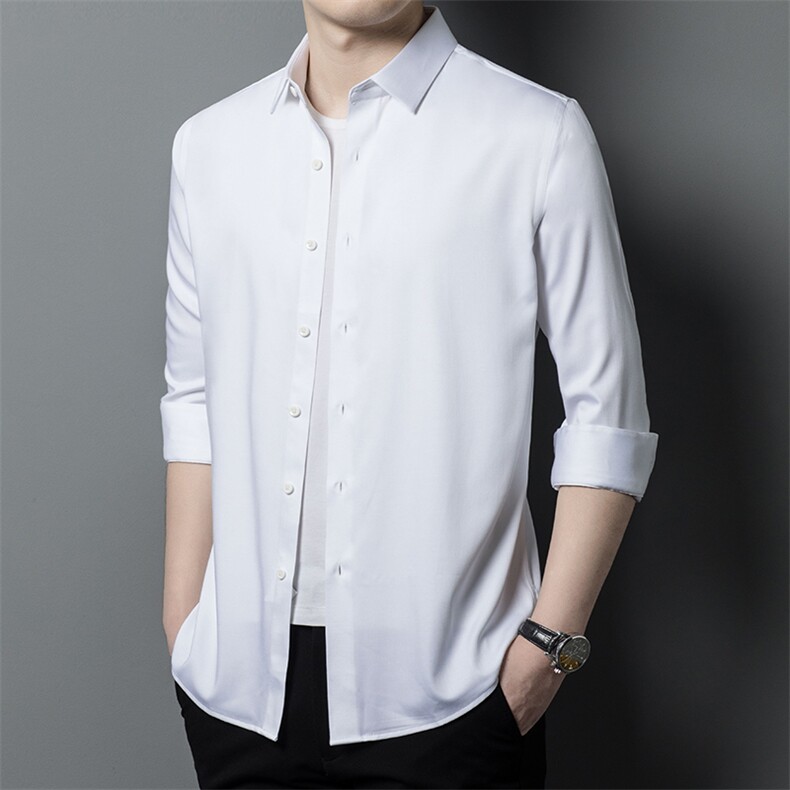 CKC0816钱塘2020-2中年男士秋季新款百搭纯色商务休闲衬衣P95,男装衬衫,钱塘207-2