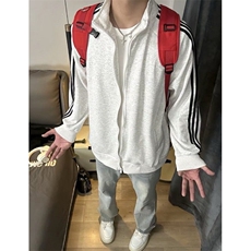 CW35HH-特P43三条杠花灰色外套男高级感痞帅立领卫衣夹克，男装夹克，星座1007（原301D）