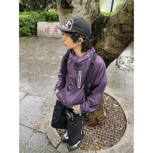 FS421HH-P50 紫色防晒衣男夏季连帽冲锋衣外套山系户外钓鱼登山服图片
