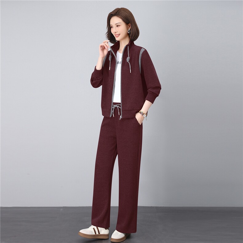 妈妈秋装2025新款休闲运动服套装洋气卫衣中年外套女春秋两件套,女装套装/套裙,涵誉