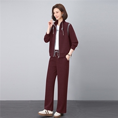 妈妈秋装2025新款休闲运动服套装洋气卫衣中年外套女春秋两件套，女装套装/套裙，涵誉