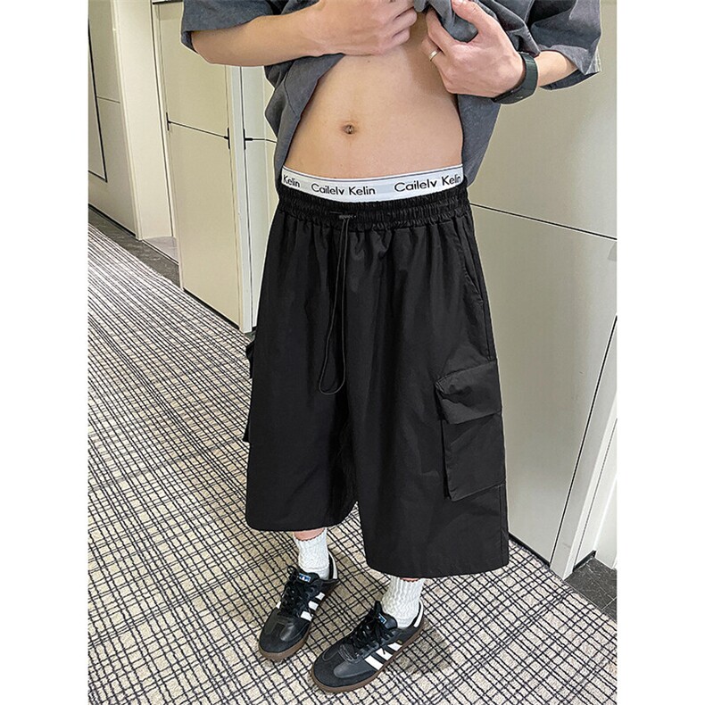 M-8XL工装七分裤阔腿裤大码冰丝短裤八分裤子机能马裤DK1302/P48,男装休闲裤,电商B238