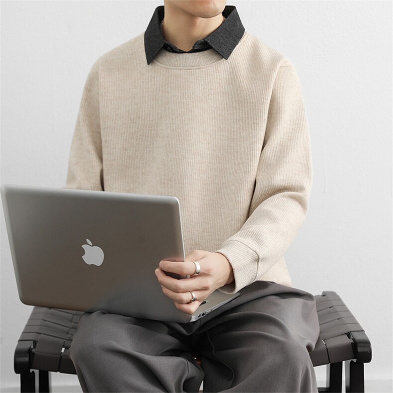 翻领加绒加厚卫衣男士2025新款打底衫韩版宽松青年高级感品质,男装T恤,星座914