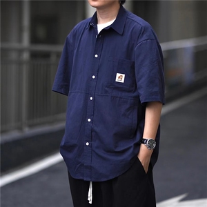 衬衫男短袖港风潮流文艺帅气2023夏季新款ins日系外套CY430-P38图片